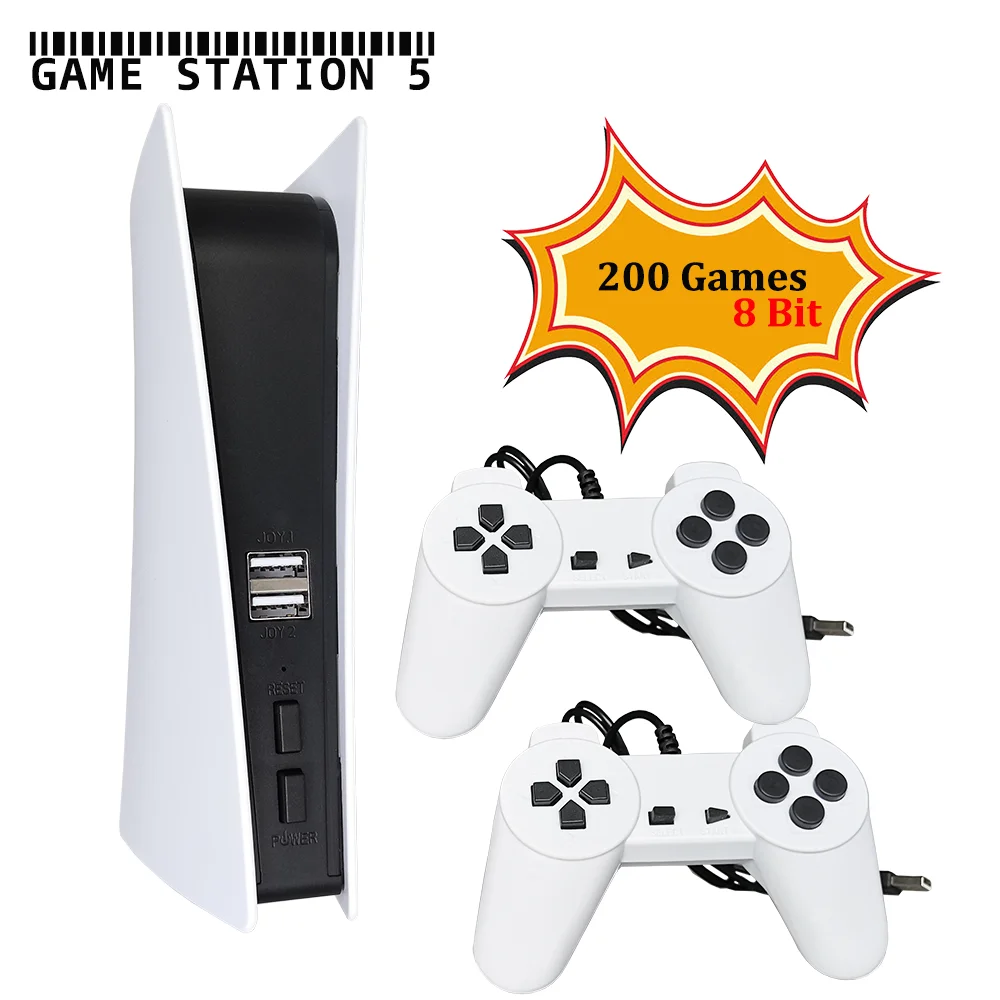 TV Game Console 8 Bit Retro Consola Video Juegos 200 Classic Games Built-In GS5 Station USB Wired Handheld Gamepad AV Output | Электроника