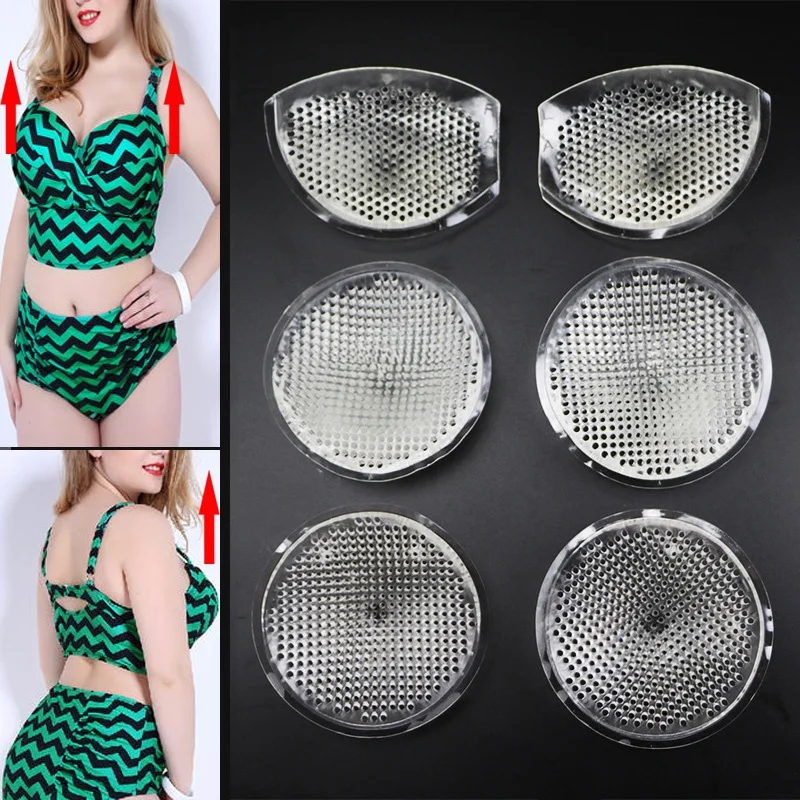 

Honeycomb Hole Silicone Chest Pad Inserts Breathable Thickening Gather Invisible Transparent Bra Underwear Enhancer Swimsuit Pad