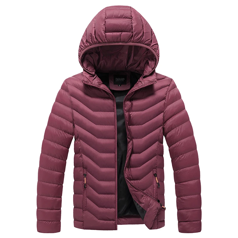 

Light Weight Winter Parkas Men Fad New Casual Zipper Coat Thick Jacket Mens Vogue Outwear Windproof Warm Parka Coat