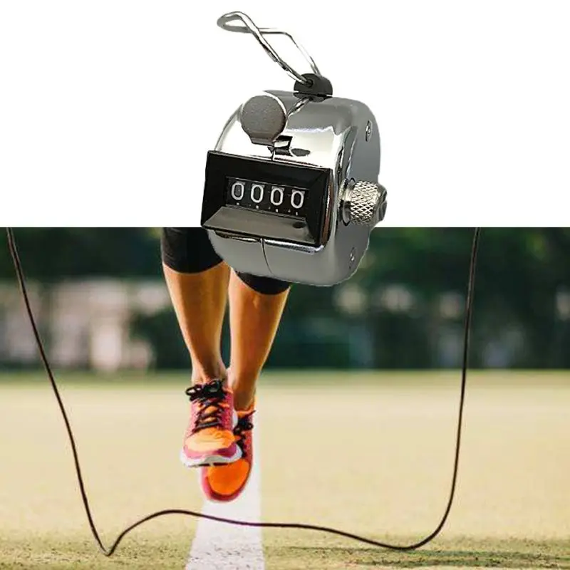 Ручной учетный счетчик Нержавеющая сталь 4 цифр ручные механические кликер