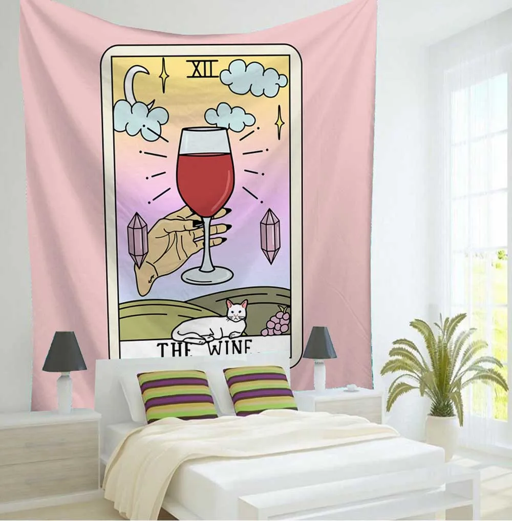 Кофе Таро настенный гобелен винная кошка колдовство Большой Настенный Гобелен