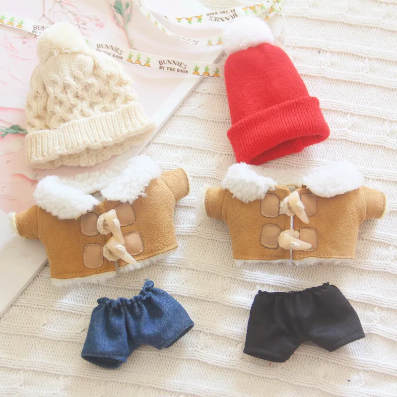 Abrigo con botones puntiagudos para mu&ntilde;eca, chaqueta vaquera de 20cm, accesorios de peluche-5