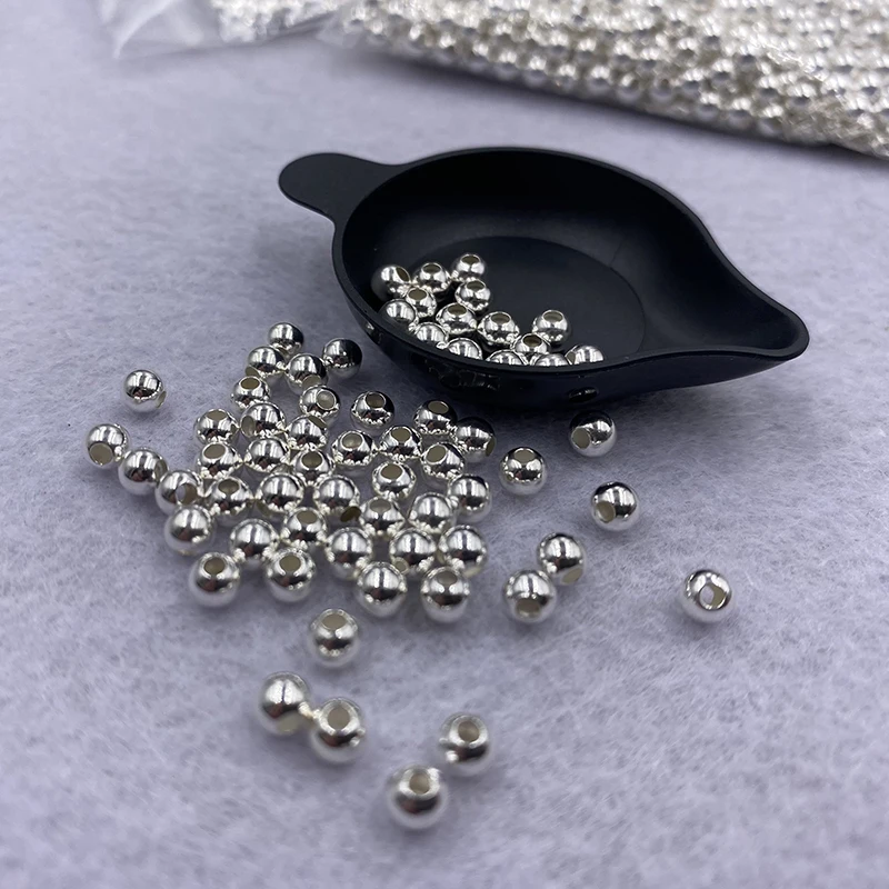 Genunie 925 серебряные бусины DIY аксессуары для браслета ожерелья ножного серьги
