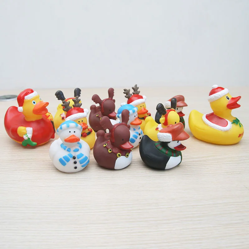 8 шт. Рождественский шарф шапка снеговик лося плавающая утка мягкая резиновая