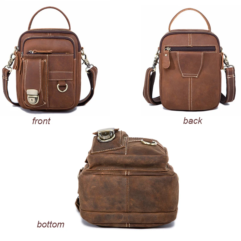 MVA Genuine Leather Bag Belt Men Male Men's Waist Pack Small Man Travel Fanny For Phone |