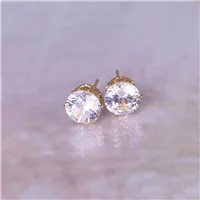 gold clear Новые ювелирные изделия 8 мм имитация циркония серьги гвоздики цвет Эффектные серьги для девочек подарок для женщин - Окраска металла: gold clear