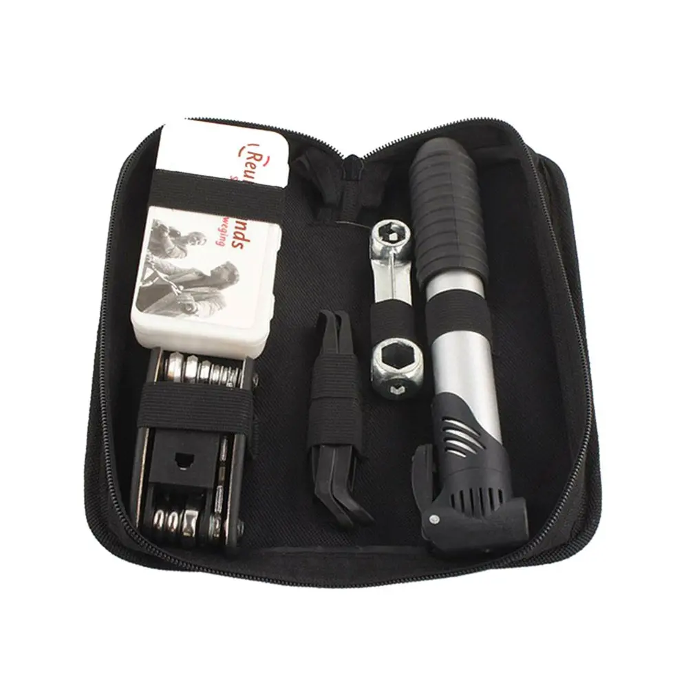 

Bicycle Repair Tool Kit Portable MTB Road Tire Tyre Lever Cycling Repair Tools Set With Bike Pump Storage Bottle Bag