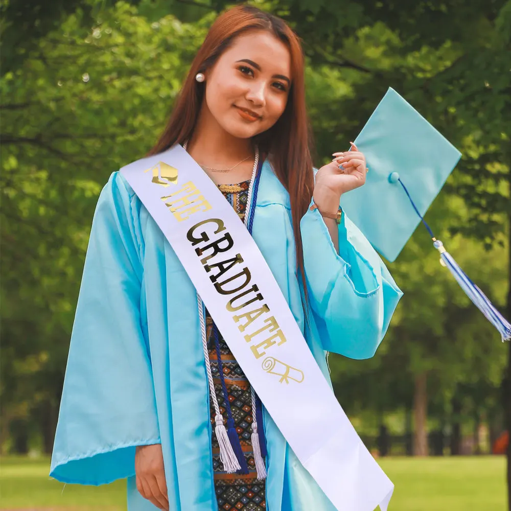 

4pcs Chic Graduation Satin Etiquette Belts Sash Belts Graduation Satin Sashes