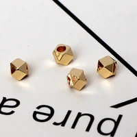 14k bag gold color octagonal beads geometric section beads diy bracelet beads necklace partition beads