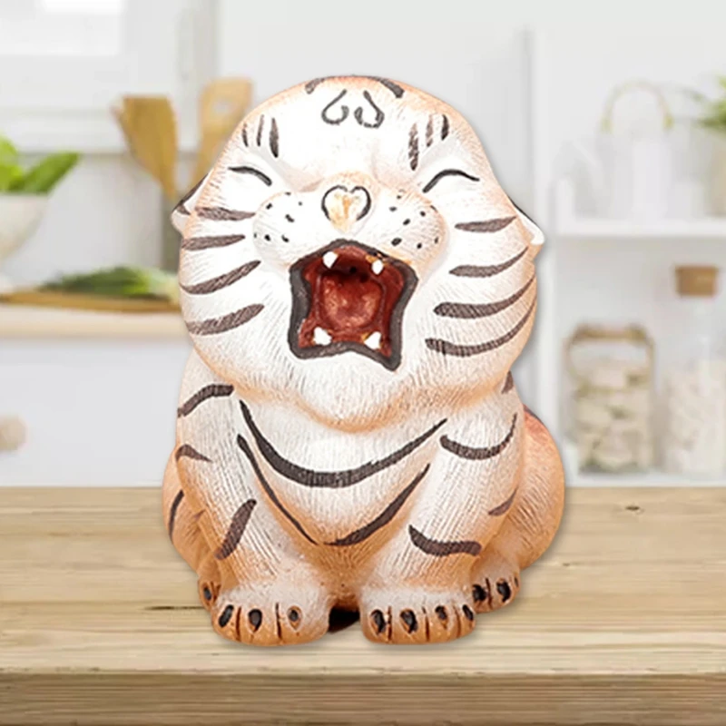 

Purple Clay Tea Pet Cute Little Tiger Sculpture Figurine Handmade Ornaments Crafts Tea Tray Accessories
