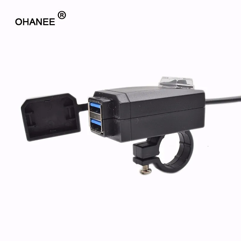 OHANEE Qc3.0 Usb мотоциклетное зарядное устройство мото оборудование двойной Usb быстрая зарядка 12 В блок питания чехол адаптер для iphone samsung huawei