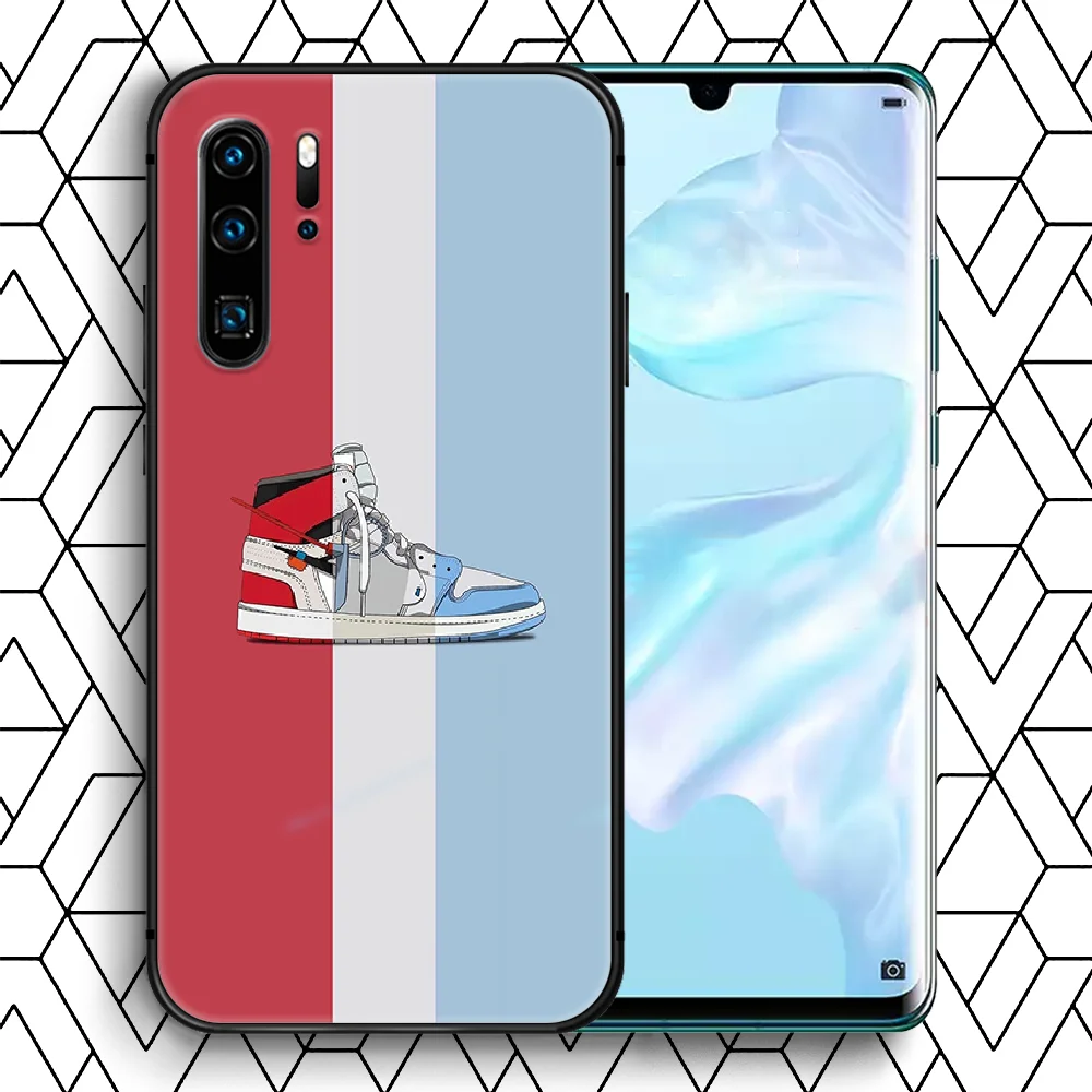 

Sports Shoe Phone Case For Huawei P Mate 10 20 30 40 Lite Pro smart Z 2019 nova 5t black Etui Tpu Cover Trend Waterproof