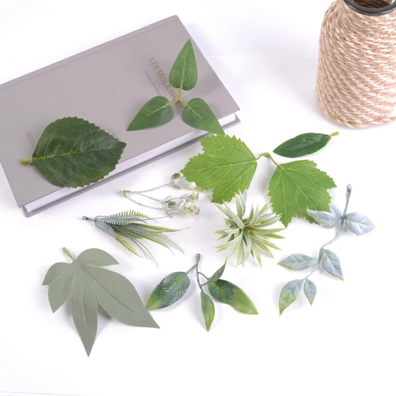 10 шт. искусственные растения цветочные настоящие на ощупь листья для свадьбы