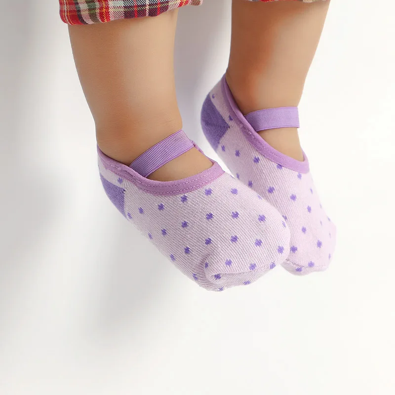 Calcetines antideslizantes de algod&oacute;n para beb&eacute;s, medias para ni&ntilde;os de 0 a 3 a&ntilde;os, 2 pares-4