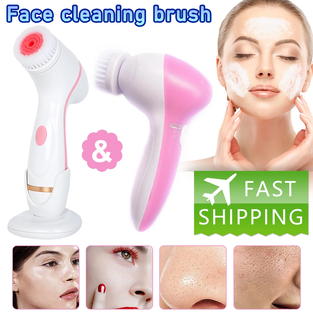 

Cleansing Brush Set Face Silicone Blackhead Acne Remove Pore Cleaning Waterproof Facial Beauty Makeup Cleanser Remover Device