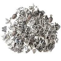 100pcslot random mixed tibtan silver beads charms pendants for diy jewelry making accessories christmas gift shipping randomly