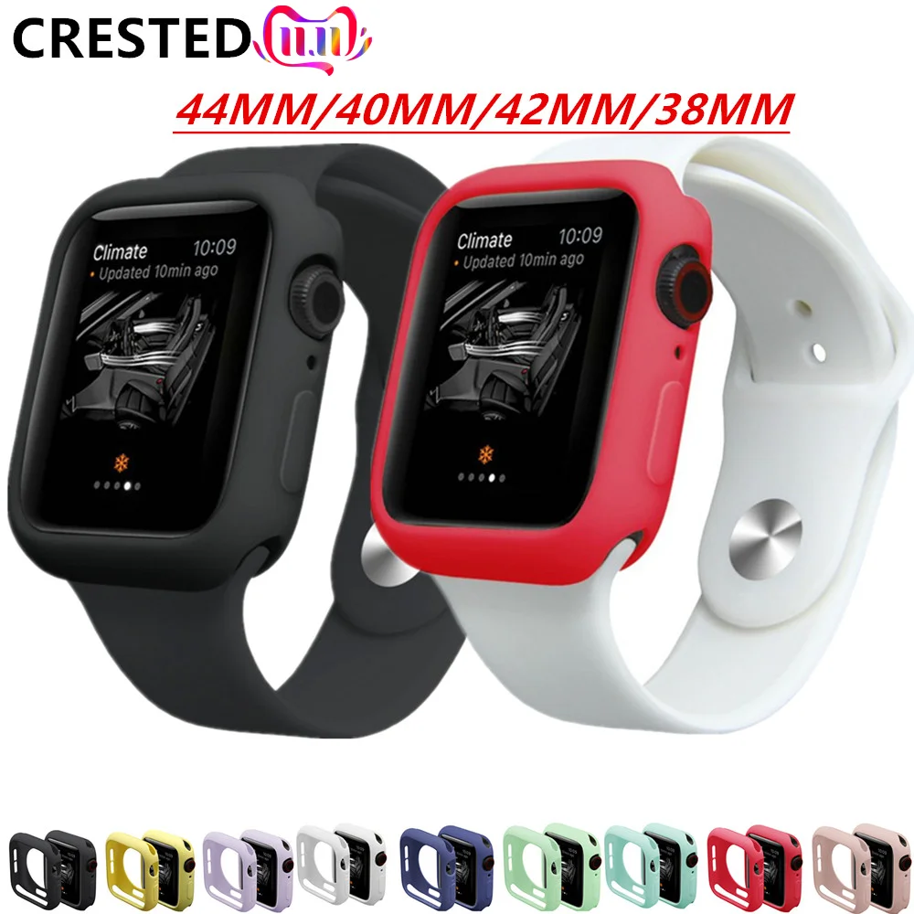 Чехол из ТПУ для apple watch 44 мм 40 42 мм/38 защита от царапин iwatch защитный чехол series 5 4 3 2 1