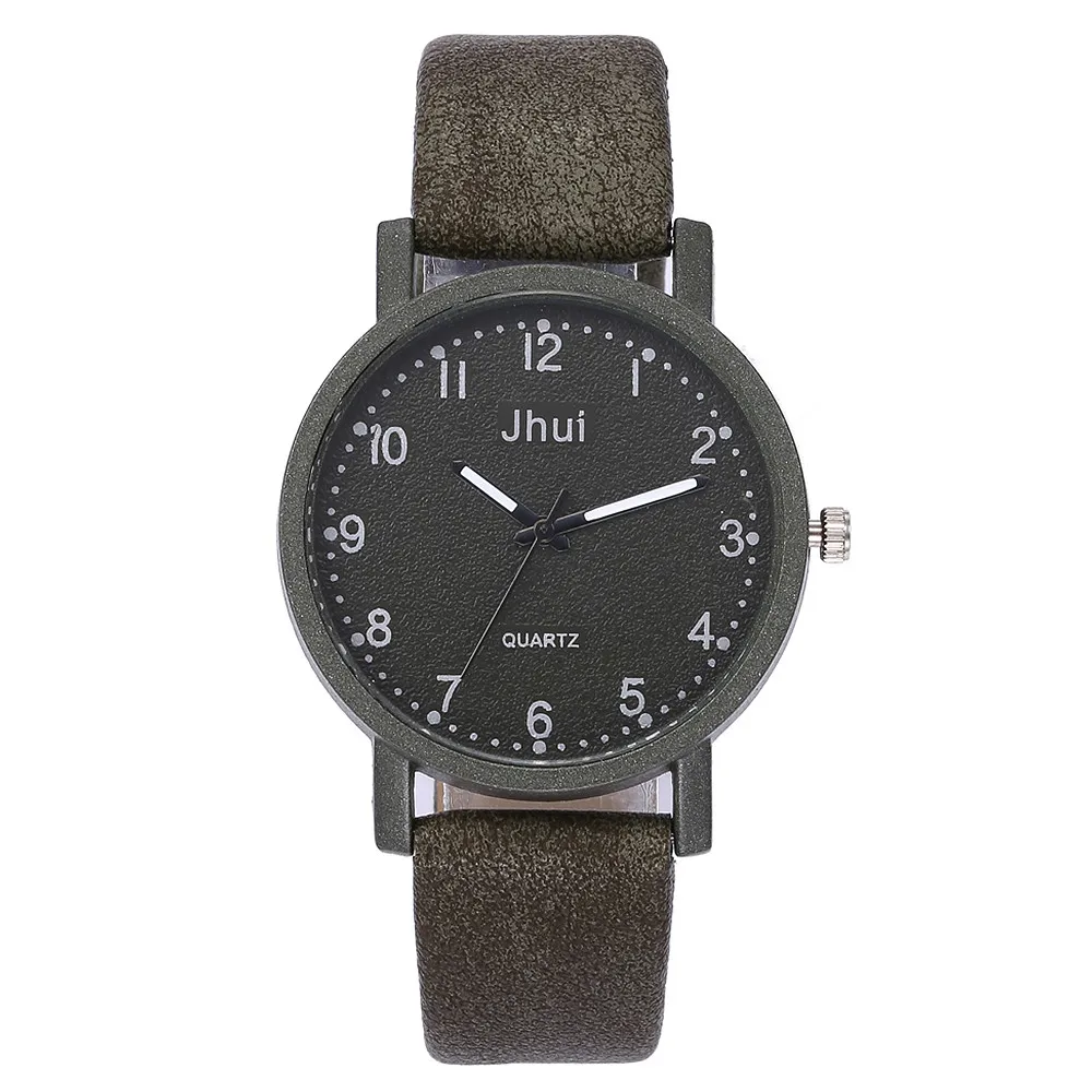 Army Green 40^ женские кварцевые часы с кожаным ремешком, женские роскошные часы, аналоговые Мужские наручные часы, relogio, модный бренд - Цвет: Army Green