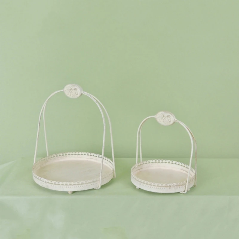 Европейский ретро Белый десертный столик планшетофон для торта поднос