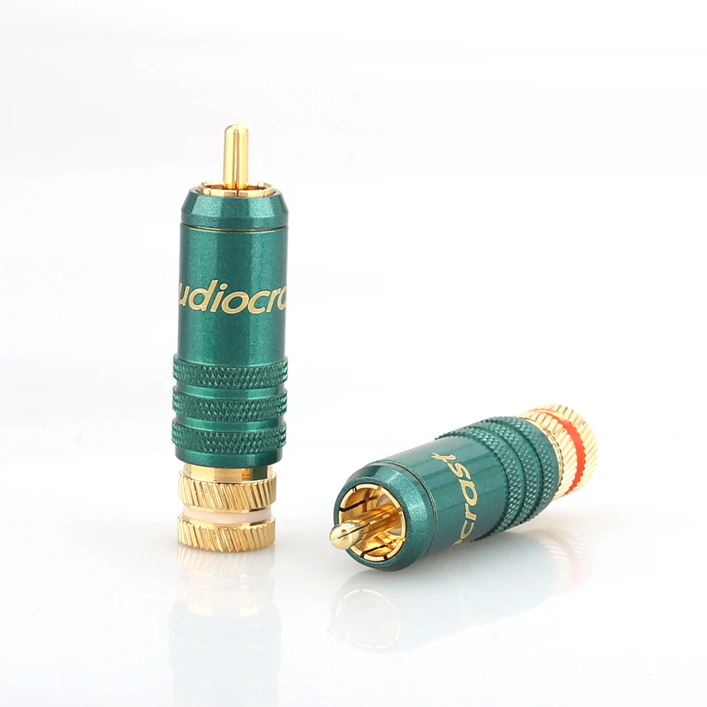 Audiocrast 4 шт. R003 24K позолоченный разъем RCA, штекер HIFI RCA, штекер 9 мм, аудиокабель, разъем