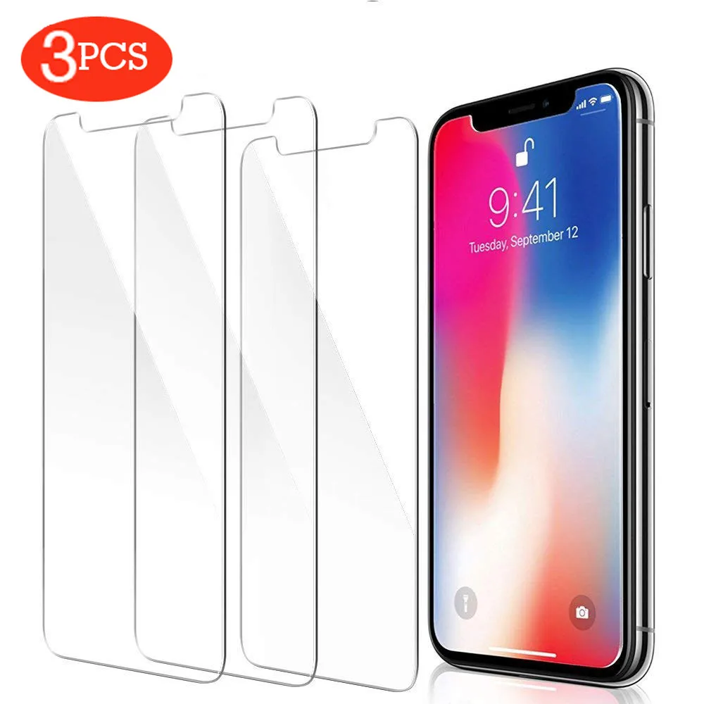 Защитное стекло закаленное HD для iPhone X/XR/XS Max/SE/2020/7/8/6s Plus/X 3 шт. | Мобильные телефоны