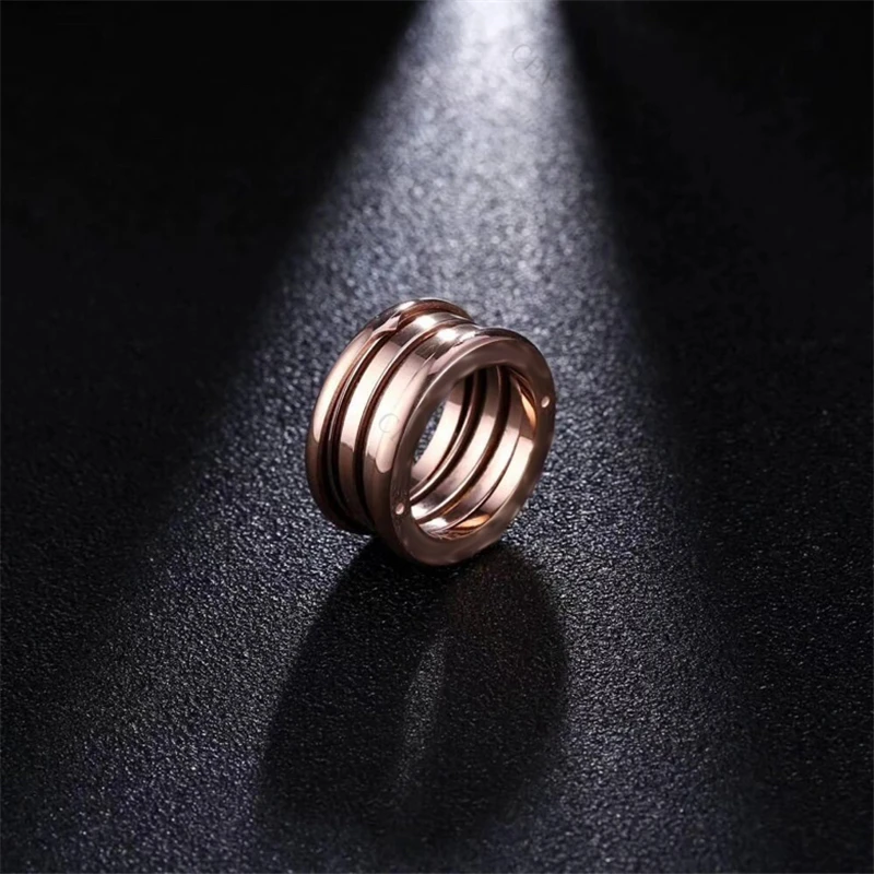

S925 sterling silver simple spring ring rose gold temperament personality style holiday gift party event banquet attendance