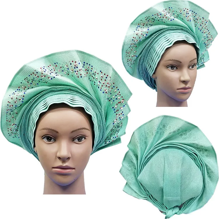 Африканский ASO OKE Gele головное украшение высокого качества нигерийский традиционный свадебное использование 013 Авто Gele