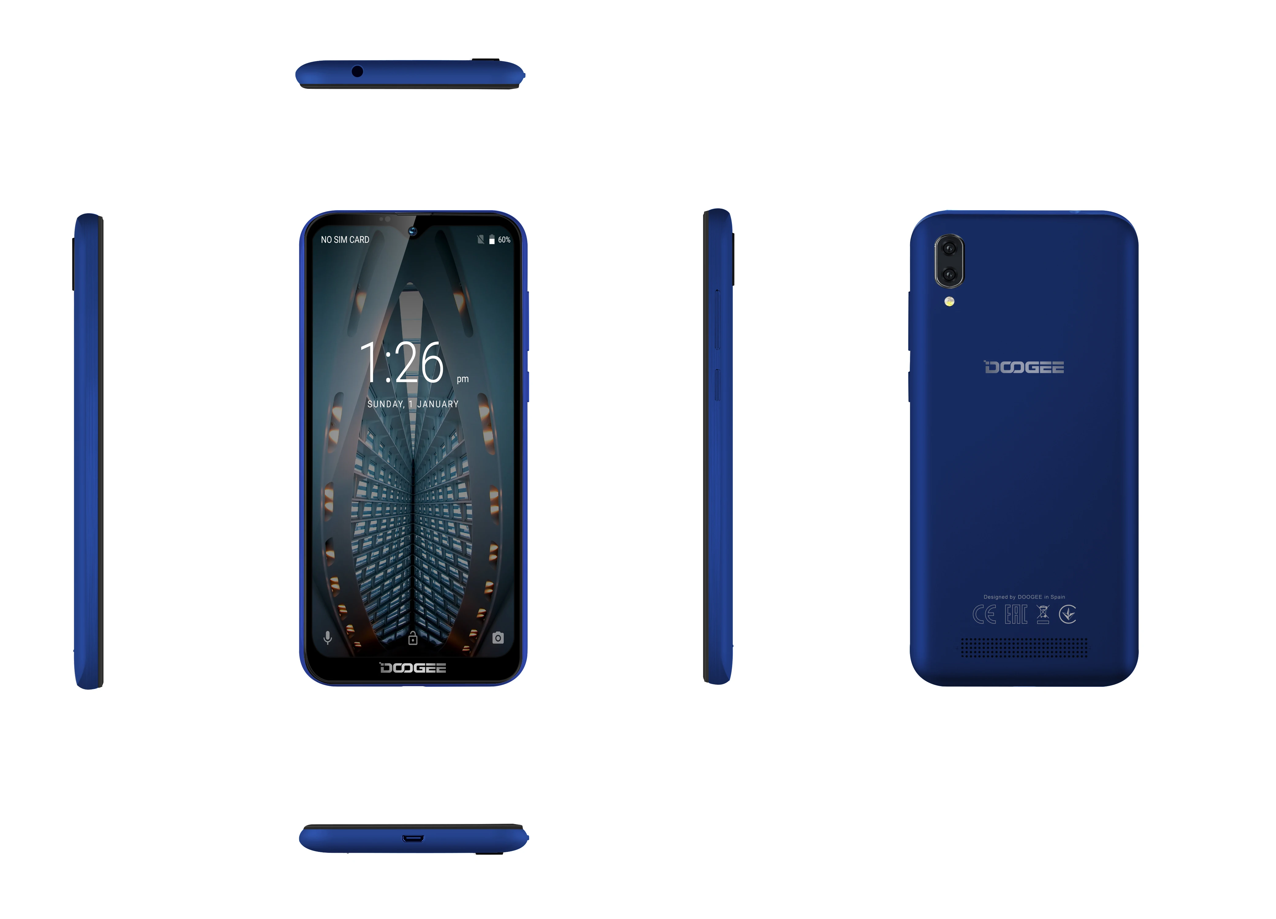 Смартфон DOOGEE X90 четыре ядра экран 6 1 дюйма Android OS 19:9 3400 мАч две SIM карты 8 Мп + 5 МП