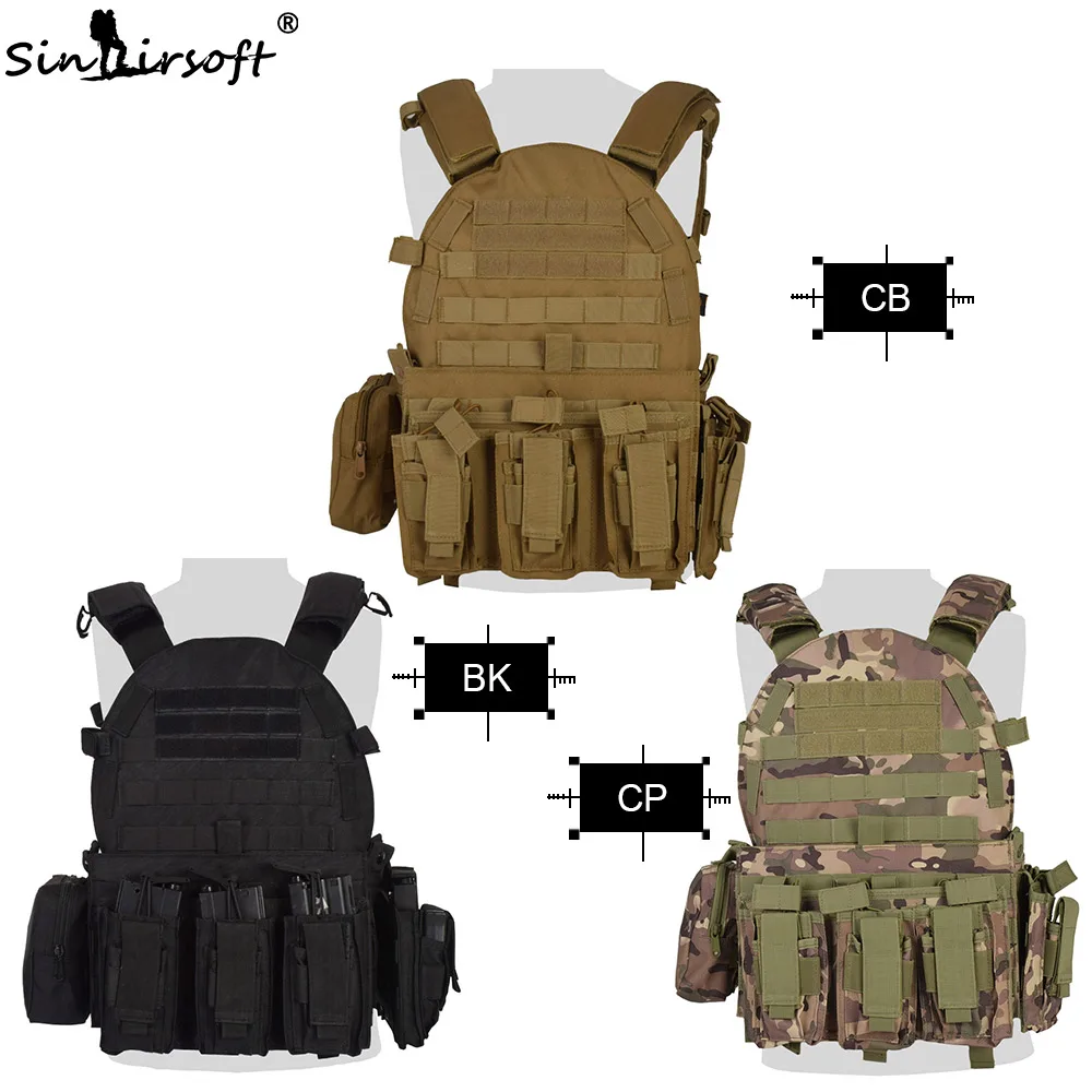 

SINAIRSOFT Tactical Vest Airsoft Outdoor Hunting Assault CS Military Army Molle dump Combat Magazine Pouch body vest LY1807