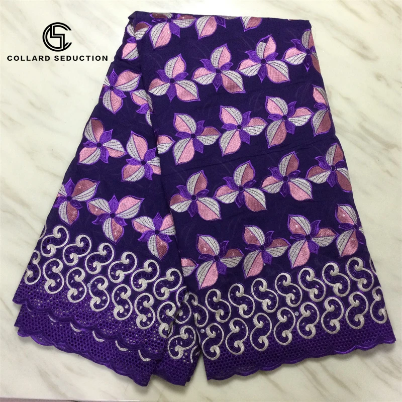 

Кружевная ткань из чистого 2021 хлопка с вышивкой из швейцарской вуали