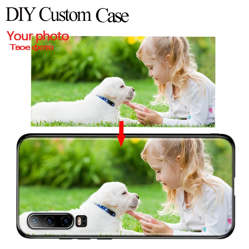 Black Cover DIY Custom Personalized for Huawei Nova 3 4E 5T 3i P Smart Z Plus 2019 P40 P30 P20 Pro P10 P9 Lite Plus E Phone Case