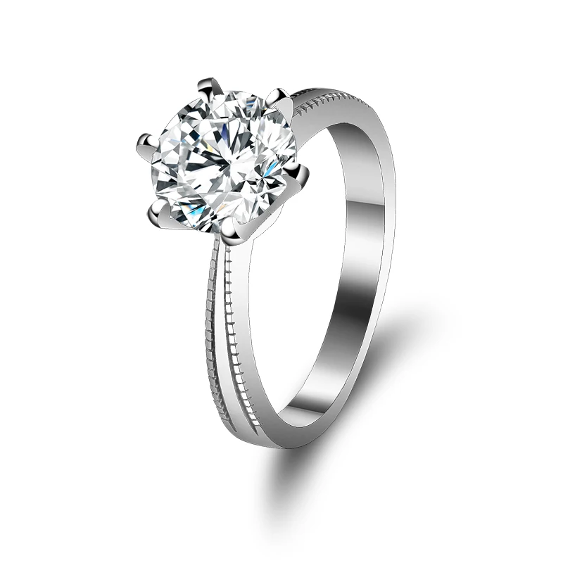

High Quality Sterling Silver Plated Gold Moissanite Ring 9mm D Color Diamond Luxury Jewelry For Wedding