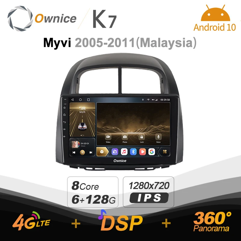 

K7 Ownice 6G Ram 128G Rom Android 10,0 автомобиль радио setero для MYVI 2005 - 2011 Авто аудио 360 панорама оптический 5G Wi-Fi SPDIF