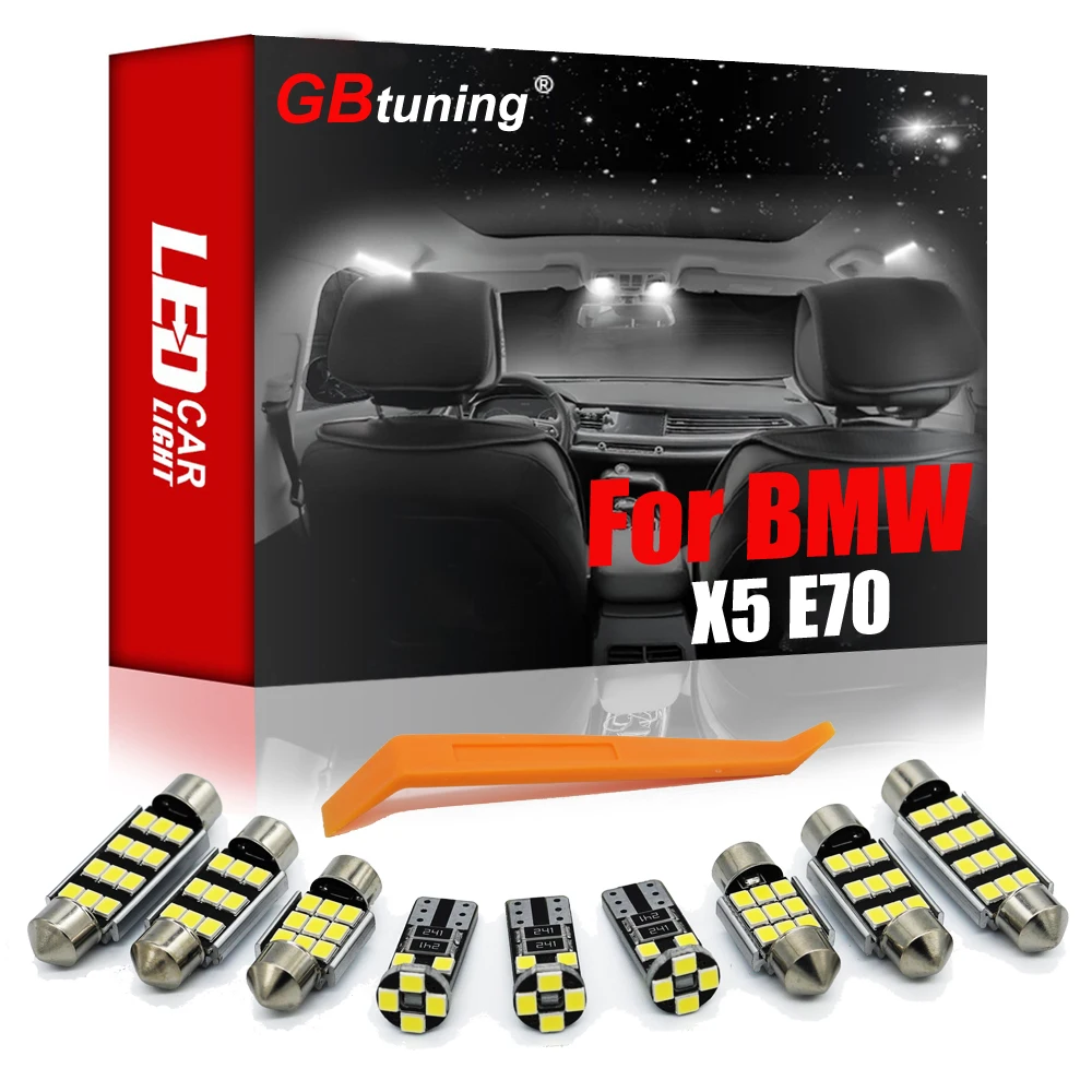 GBtuning Canbus LED Interior Light Kit 21PCS For BMW X5 E70 (2007-2013) Vehicle Bulb Door Reading Room Map Dome Lamp Accessories