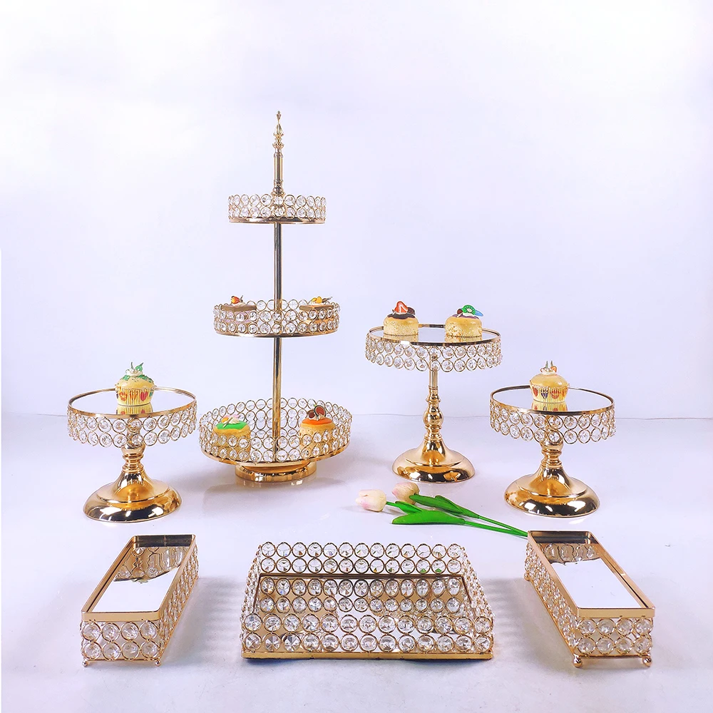 7 шт. серебряные и золотые зеркальные подставки для торта | Дом сад