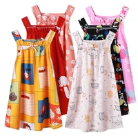summer girls sling pajamas cute children sleepwear cartoon printed princess nightgowns kids home clothes childrens nightgown