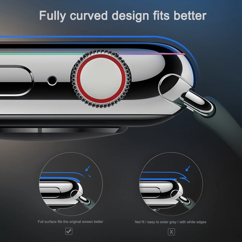 Прозрачная защитная пленка на весь экран для apple watch 4 5 6 SE 40 мм 44 не закаленное