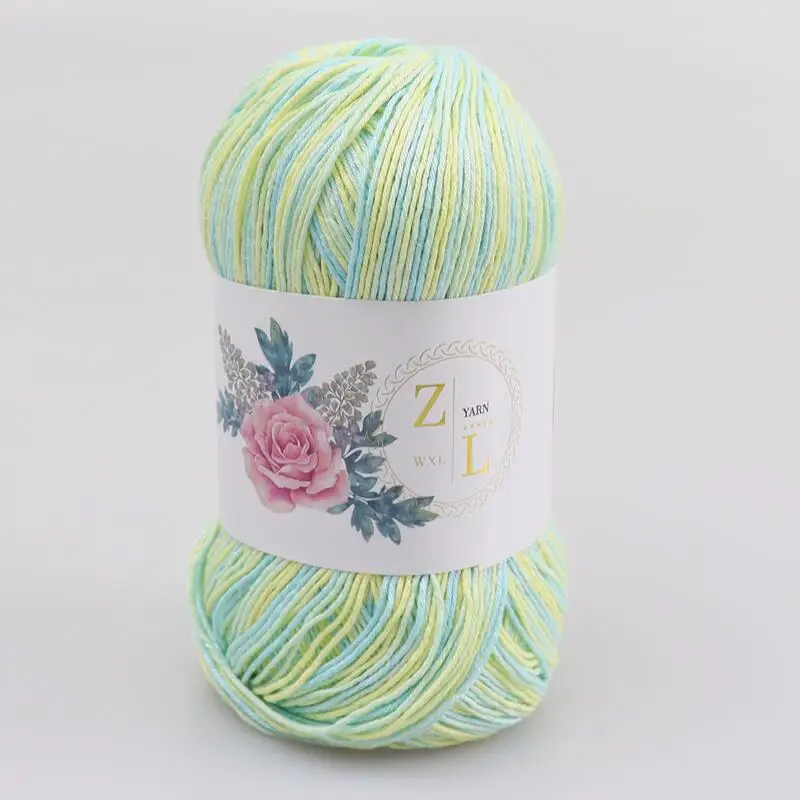100 г кружевная пряжа сегментная окрашенная мерсеризованная хлопковая шерстяная