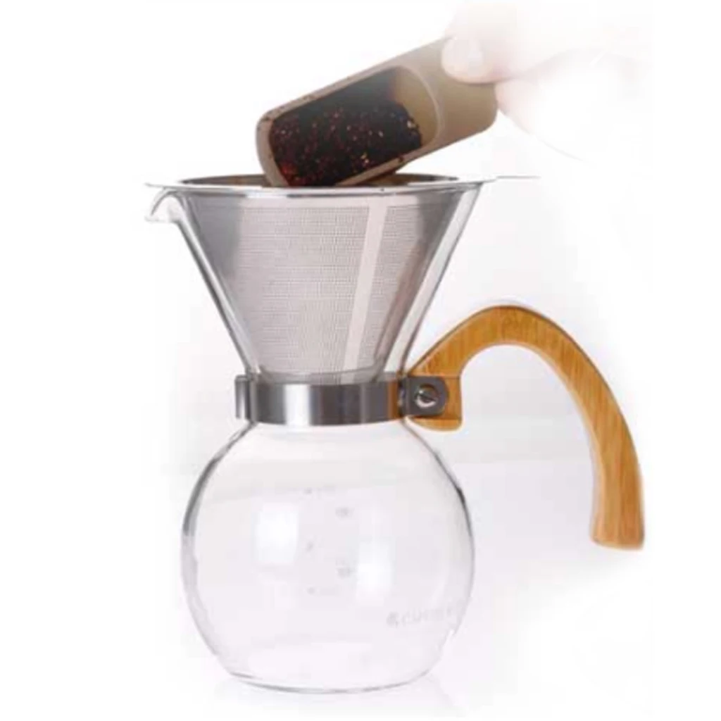 Многоразовый двухслойный держатель фильтра для кофе из нержавеющей стали