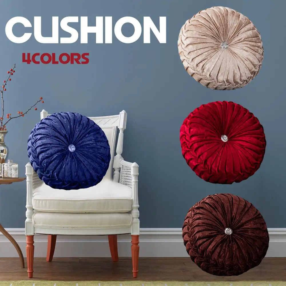 Круглая подушка для сиденья раздавить бархатные подушки круговой стул жемчуг