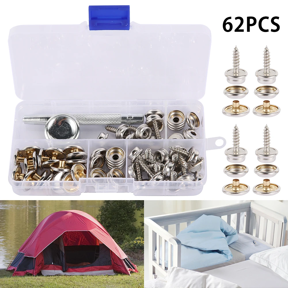 

Snap Fastener Tool Kit With Steel Screws Detachable For Canvas Tent Cushion Screw Fixed Canvas Tarpaulin Car Tent Crib