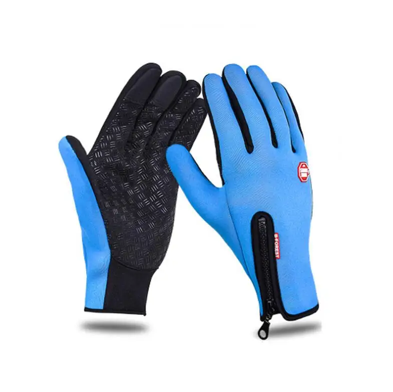 G016 Style 1 Blue VIIANLES перчатки для сенсорного экрана зимние теплые кожаные перчатки черные для мужчин и женщин модные уличные велосипедные варежки полный палец - Цвет: G016 Style 1 Blue
