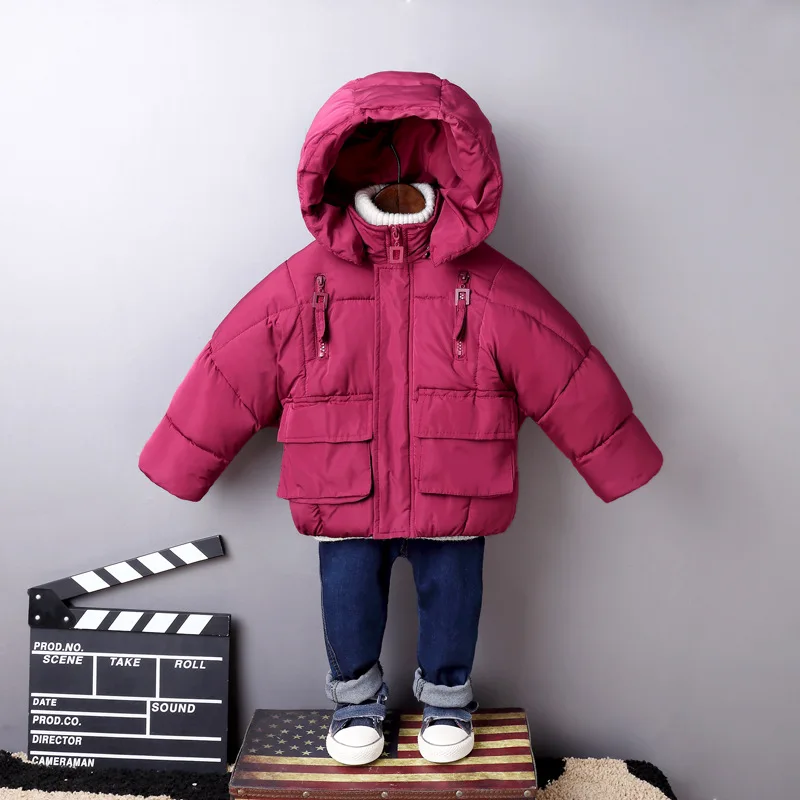 Зимняя детская пуховая хлопковая куртка с капюшоном для девочек детское пальто