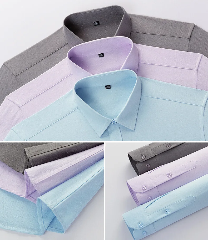 

Plus Size 4XL 5XL Men's White Stretch Long Sleeve Shirt Classic Style Business Fashion Shirt Male Brand Clothing