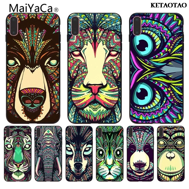 KETAOTAO Animals Owl Elephant Lion Wolf для iPhone SE 5C 5S 6S 7 8 Plus X XR XS MAX Черный Телефонный Чехол из Мягкого Чехла из Резинового Силикона.