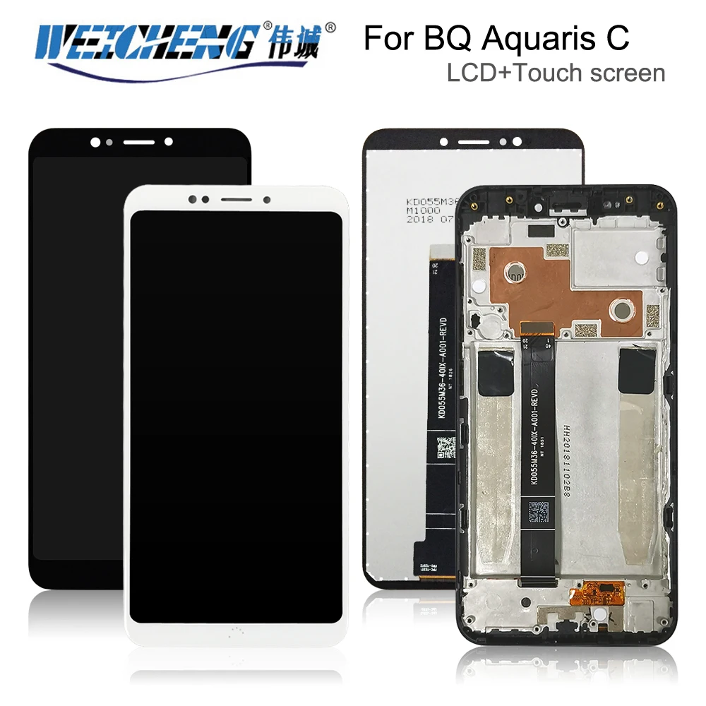 5.45&quot LCD For BQ Aquaris C Display Touch Screen Digitizer Assembly Replacement Parts Sensor with Frame | Мобильные телефоны и