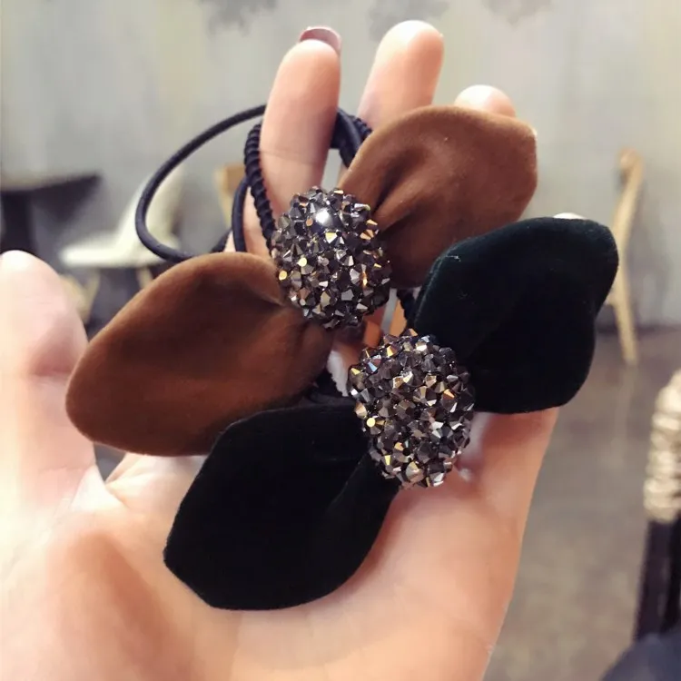 

Korea Hair Accessories For Girls Flowers Pearl Butterfly Hair Ties Headband For Girls Gum for Hair Elastic Hair Band