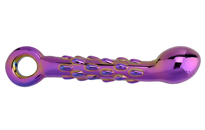 Colorful Crytal Glass Anal Plug Lighted Headed Particles G Spot Wizard Penis Huge Large Dildo For Adult Artificial |