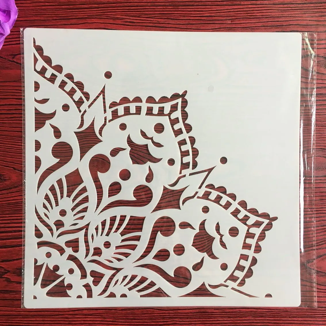 

30 * 30cm diy craft 1/4 mandala compass mold for painting stencils stamped photo album embossed paper card on wood, fabric wall