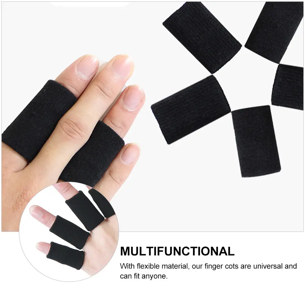 

20Pcs Finger Sleeves Nylon Protective Cloth Exercise Supplies Black Red